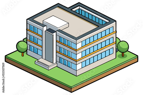 Modern Apartment Complex Top View Illustration