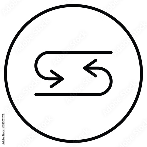 Repeat reload arrow icon Outline isolated logo mark