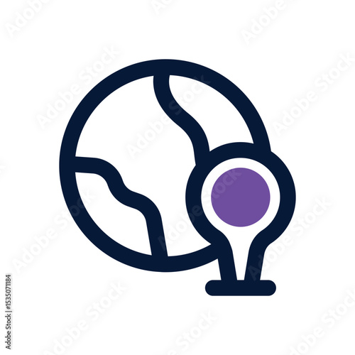 world map duotone icon. Sleek and modern vector icon for websites, mobile apps, marketing materials, and corporate design. Fully scalable and ready to use.