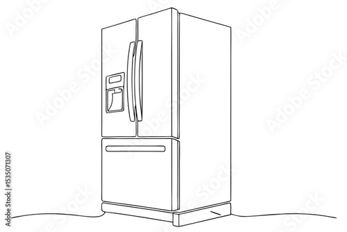 Simple Refrigerator Outline Vector Design