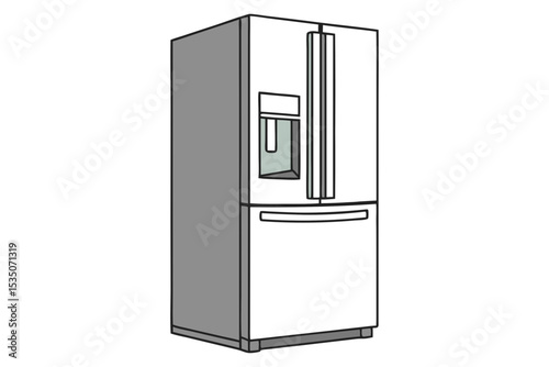 Modern Fridge Line Art for Appliance Design
