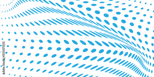 Halftone grunge gradient background. Faded grit noise texture. blue and white sand wallpaper. Retro pixel background. Anime or manga style comic overlay. Vector graphic design textured template