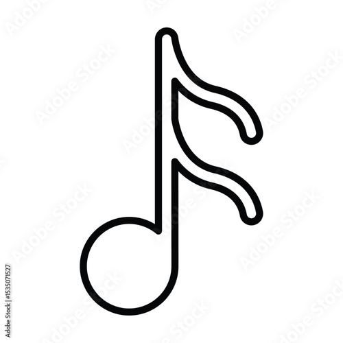 semiquaver note icon Outline isolated logo mark