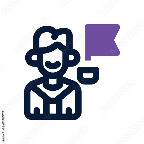 tour guide duotone icon. Sleek and modern vector icon for websites, mobile apps, marketing materials, and corporate design. Fully scalable and ready to use.