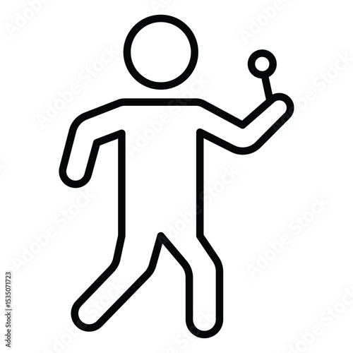 Sing icon Outline isolated logo mark