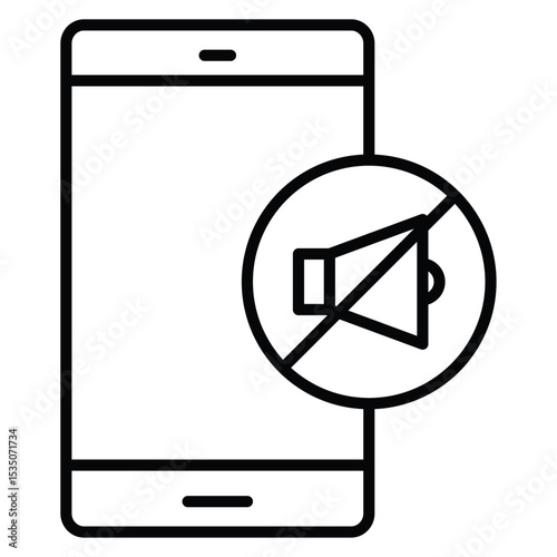silent phone icon Outline isolated logo mark