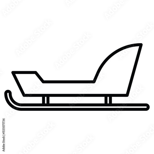 Sled icon Outline isolated logo mark