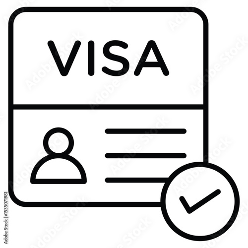 Start up visa icon Outline isolated logo mark