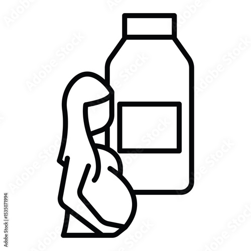 Supplements for pregnant women icon Outline isolated logo mark