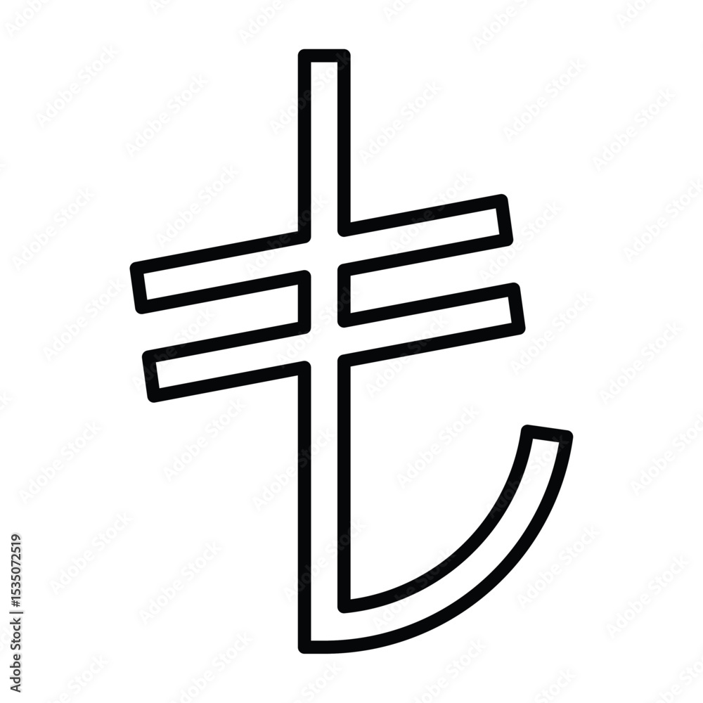 Fototapeta premium Turkish lira icon Outline isolated logo mark
