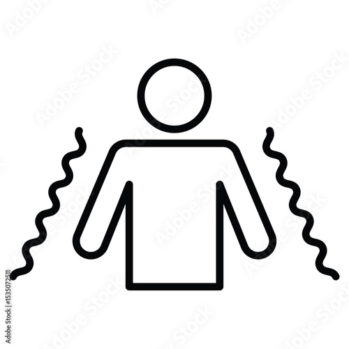 Trembling icon Outline isolated logo mark
