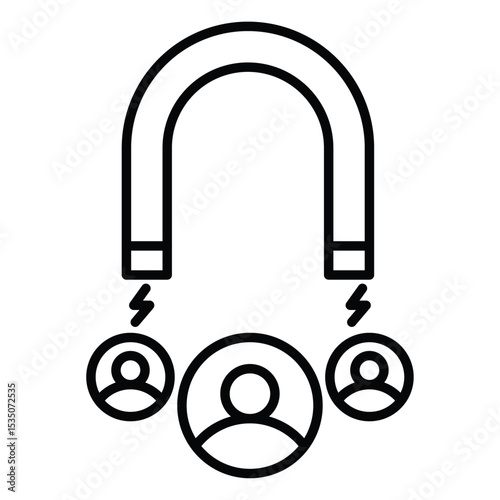 User Engagement icon Outline isolated logo mark