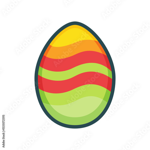 Vector illustration of a painted easter egg
