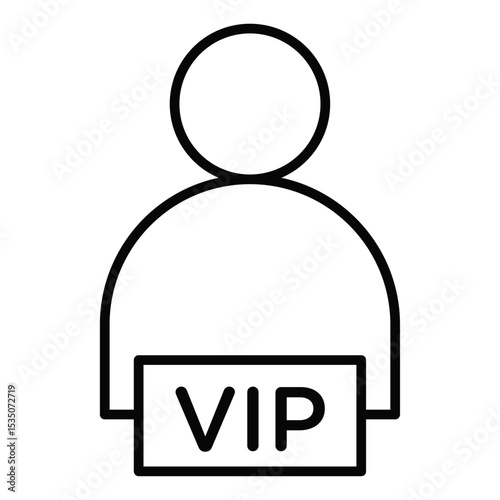 vip person icon Outline isolated logo mark