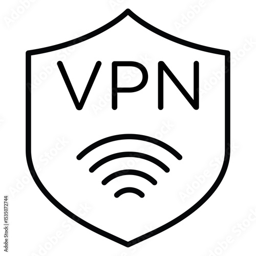 VPN icon Outline isolated logo mark