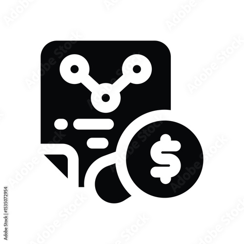 financial analysis glyph icon. Strong and solid vector icon for websites, mobile interfaces, presentations, and visual branding. High quality and easy to edit.