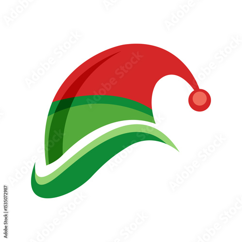 Traditional christmas elf costume hat Vector illustration