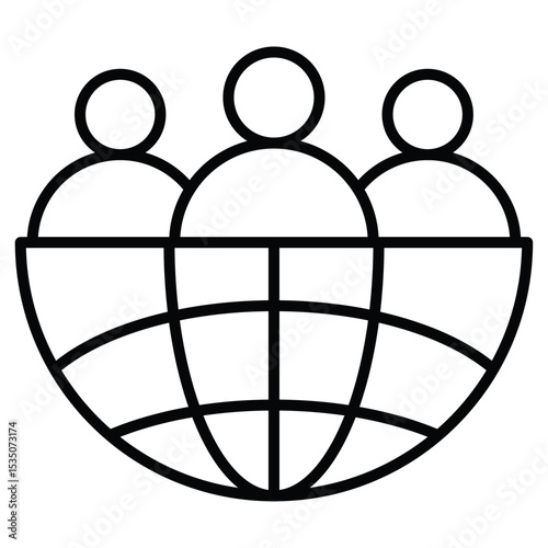 World population icon Outline isolated logo mark
