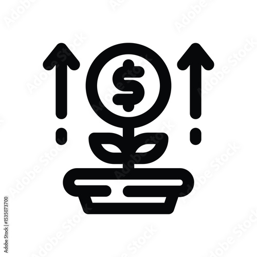 investment line icon. Clean and minimalist vector icon for websites, mobile apps, presentations, and logos. Fully scalable and customizable for any project.