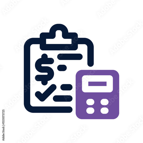 budget duotone icon. Sleek and modern vector icon for websites, mobile apps, marketing materials, and corporate design. Fully scalable and ready to use.