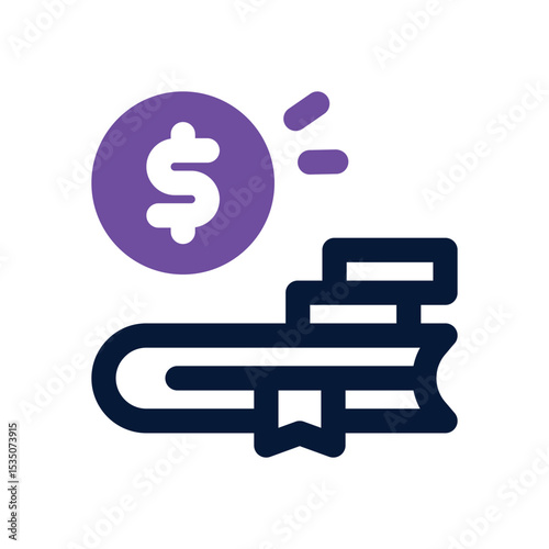 education cost duotone icon. Sleek and modern vector icon for websites, mobile apps, marketing materials, and corporate design. Fully scalable and ready to use.