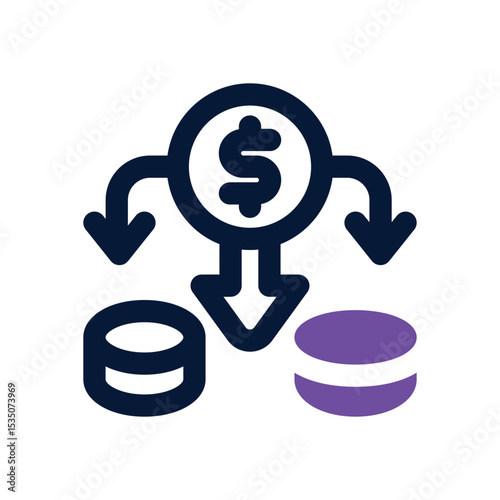 depreciation duotone icon. Sleek and modern vector icon for websites, mobile apps, marketing materials, and corporate design. Fully scalable and ready to use.