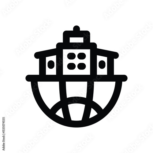 headquarter line icon. Clean and minimalist vector icon for websites, mobile apps, presentations, and logos. Fully scalable and customizable for any project.