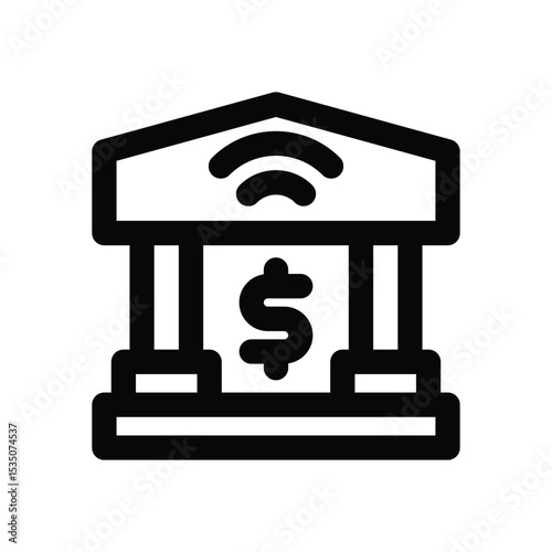 online banking line icon. Clean and minimalist vector icon for websites, mobile apps, presentations, and logos. Fully scalable and customizable for any project.
