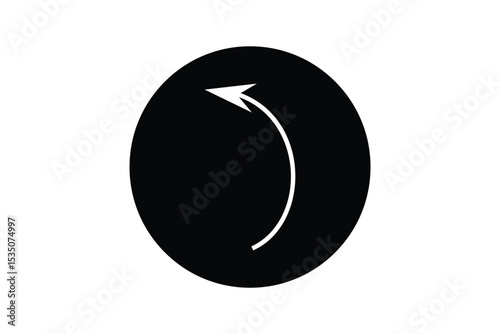 black and white circle arrow