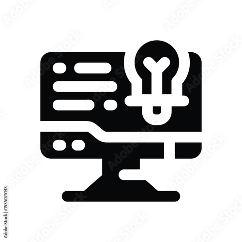 computer glyph icon. Strong and solid vector icon for websites, mobile interfaces, presentations, and visual branding. High quality and easy to edit.