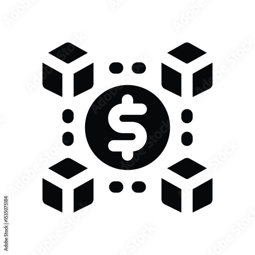 blockchain glyph icon. Strong and solid vector icon for websites, mobile interfaces, presentations, and visual branding. High quality and easy to edit.