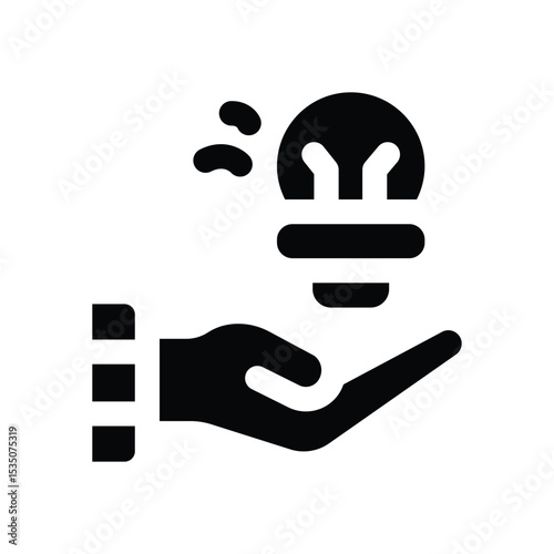 idea glyph icon. Strong and solid vector icon for websites, mobile interfaces, presentations, and visual branding. High quality and easy to edit.