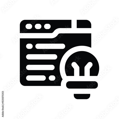 website glyph icon. Strong and solid vector icon for websites, mobile interfaces, presentations, and visual branding. High quality and easy to edit.