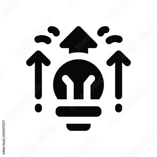 improvement glyph icon. Strong and solid vector icon for websites, mobile interfaces, presentations, and visual branding. High quality and easy to edit.