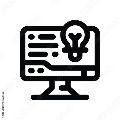 computer line icon. Clean and minimalist vector icon for websites, mobile apps, presentations, and logos. Fully scalable and customizable for any project.