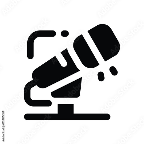 microphone glyph icon. Strong and solid vector icon for websites, mobile interfaces, presentations, and visual branding. High quality and easy to edit.