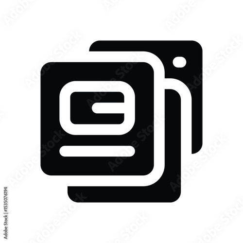 slide show glyph icon. Strong and solid vector icon for websites, mobile interfaces, presentations, and visual branding. High quality and easy to edit.