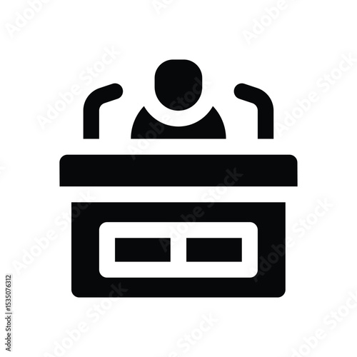 speech glyph icon. Strong and solid vector icon for websites, mobile interfaces, presentations, and visual branding. High quality and easy to edit.