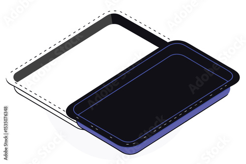 High resolution image of a backing tray on a white background for packaging design