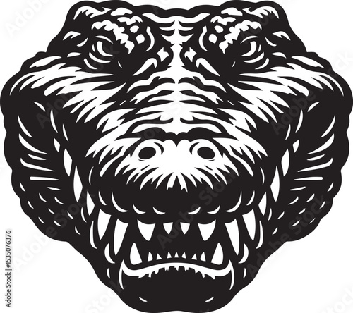 A Powerful Alligator Head A Powerful Vector Design