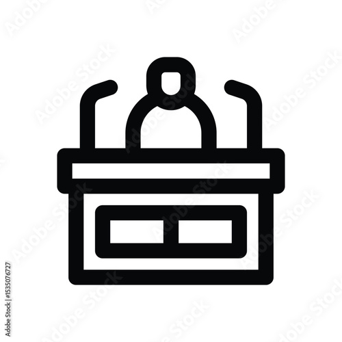 speech line icon. Clean and minimalist vector icon for websites, mobile apps, presentations, and logos. Fully scalable and customizable for any project.
