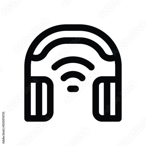 headphone line icon. Clean and minimalist vector icon for websites, mobile apps, presentations, and logos. Fully scalable and customizable for any project.