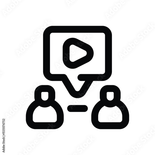 video conference line icon. Clean and minimalist vector icon for websites, mobile apps, presentations, and logos. Fully scalable and customizable for any project.