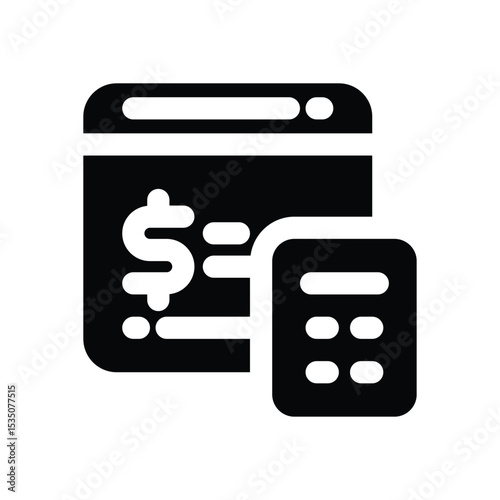 payroll glyph icon. Strong and solid vector icon for websites, mobile interfaces, presentations, and visual branding. High quality and easy to edit.