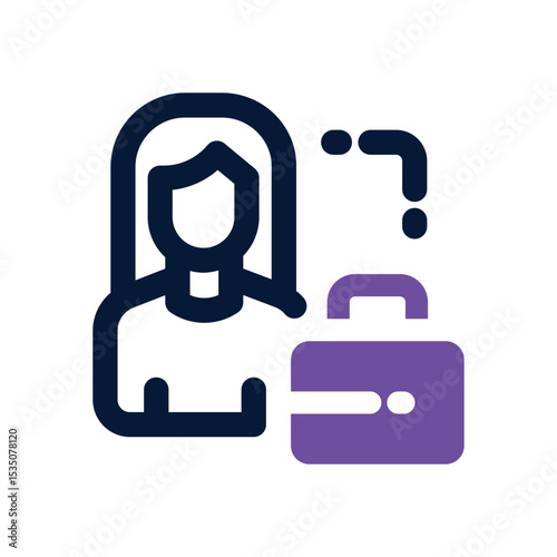 female employe duotone icon. Sleek and modern vector icon for websites, mobile apps, marketing materials, and corporate design. Fully scalable and ready to use.