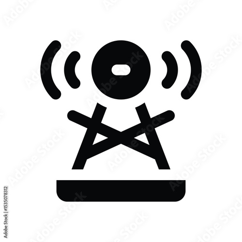 broadcast glyph icon. Strong and solid vector icon for websites, mobile interfaces, presentations, and visual branding. High quality and easy to edit.