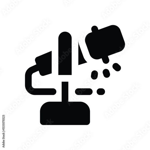 microphone glyph icon. Strong and solid vector icon for websites, mobile interfaces, presentations, and visual branding. High quality and easy to edit.