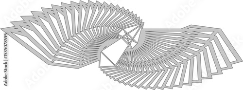 회전 기하학 구조 일러스트 / Rotating Geometric Structure Illustration