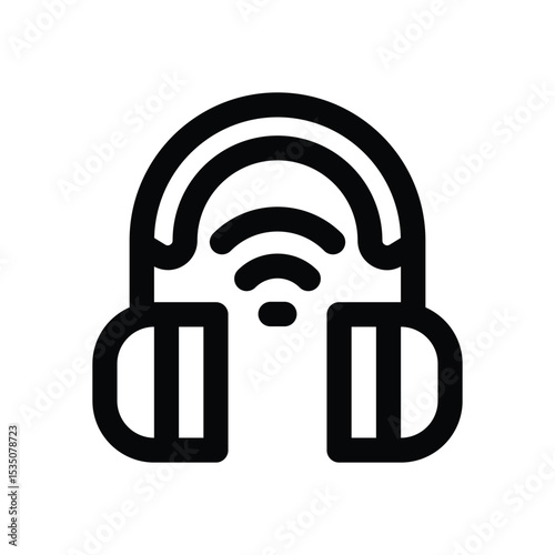 headphone line icon. Clean and minimalist vector icon for websites, mobile apps, presentations, and logos. Fully scalable and customizable for any project.