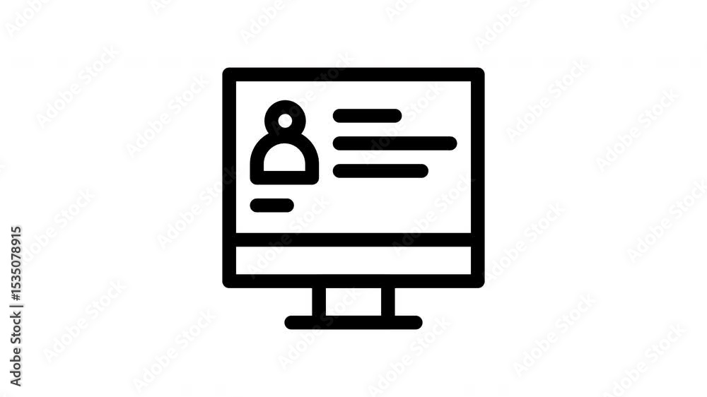 computer minimalist stroke animation